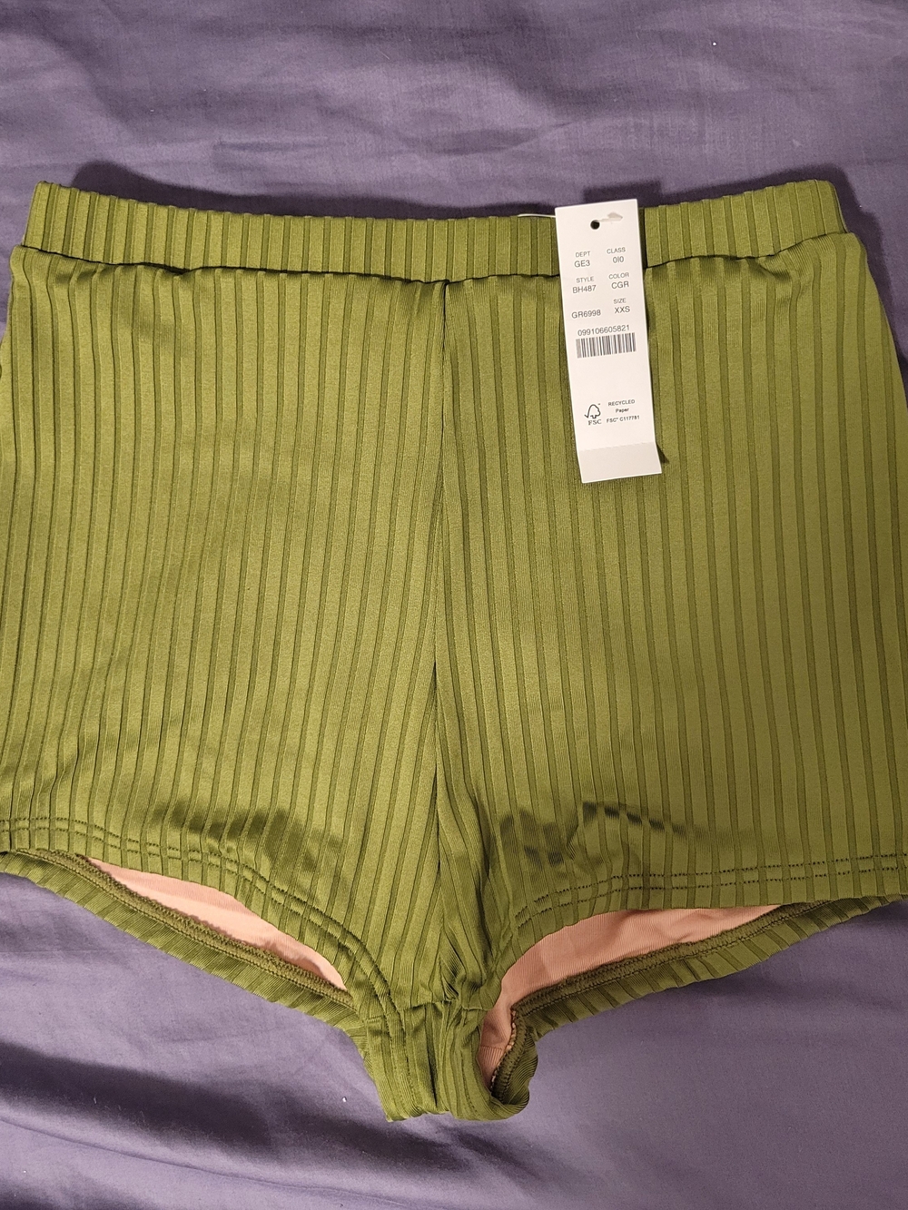 J. Crew Swim Shorts/Ribbed High-Waisted Bikini Bottoms -XXS